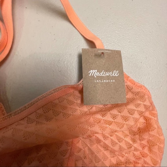 NWT Madewell Intimates Geo Mesh Triangle Bralette Light Blossom - Picture 6 of 7